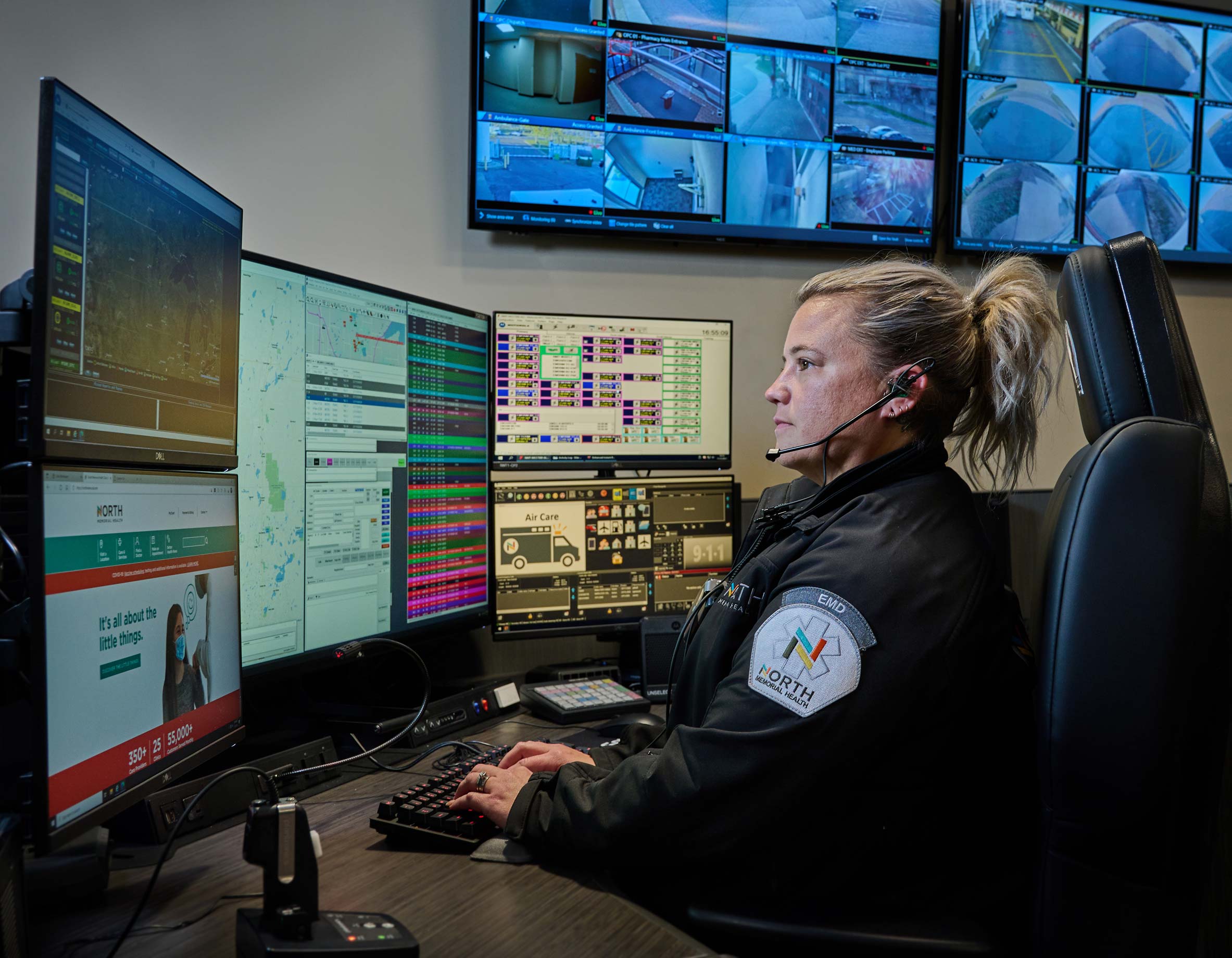 North Memorial Health team member working in the Communications Center