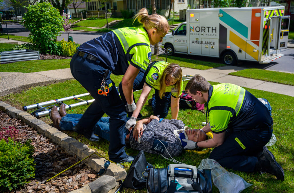 North Memorial Health Ambulance Team Responding to Call